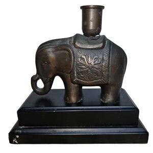 Vintage Embossided Brass Flower of Life Elephant Decor